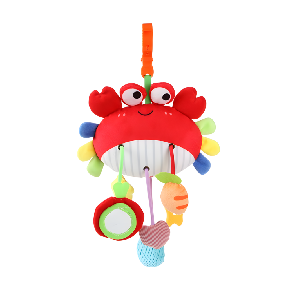 Soft crab hanging toy for baby stroller and crib