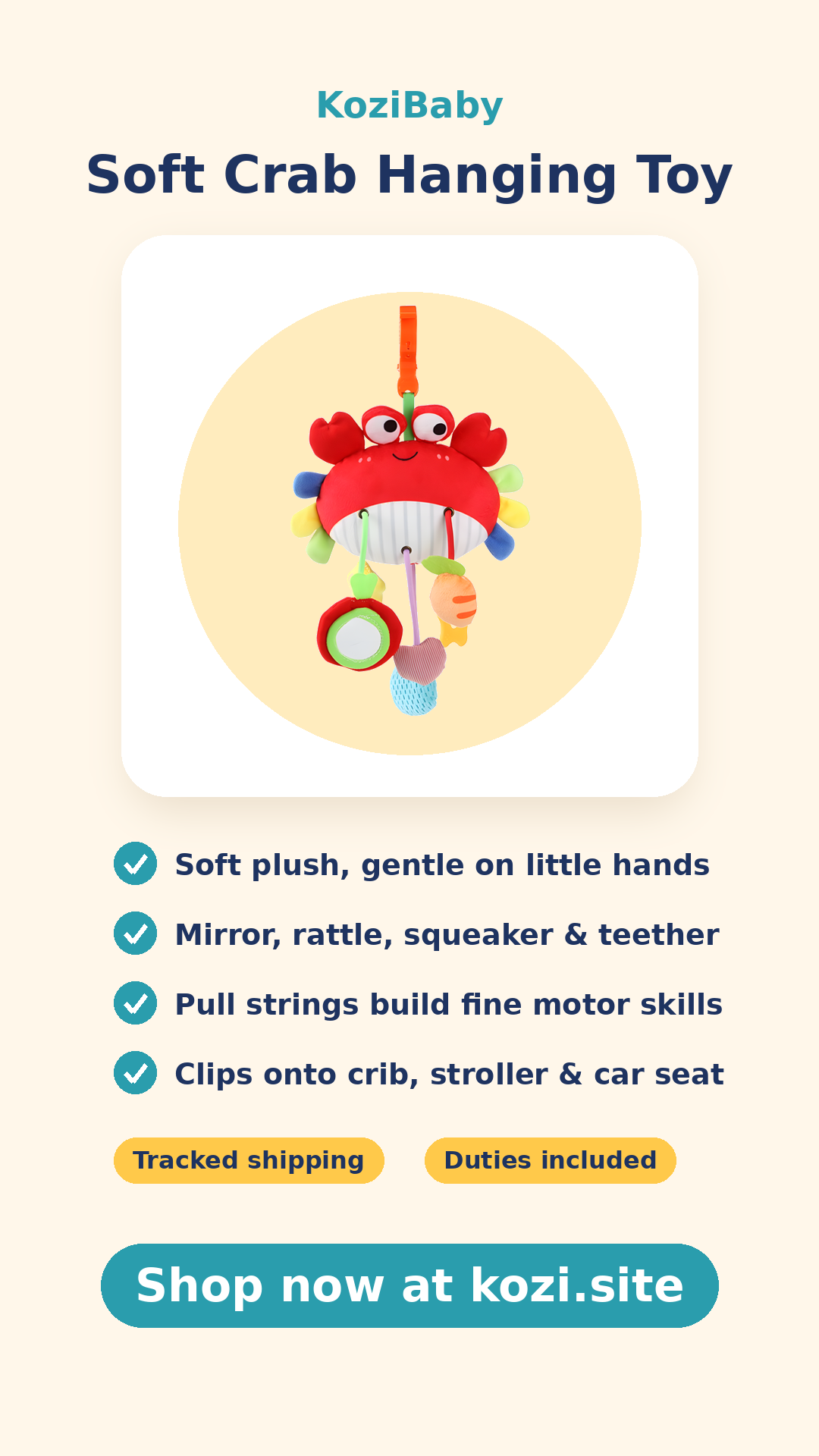 Soft Crab Hanging Toy - Image 6